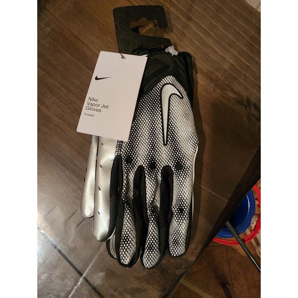 Nike Vapor Jet 7.0 Football Gloves Size XXL Black Silver *NEW*